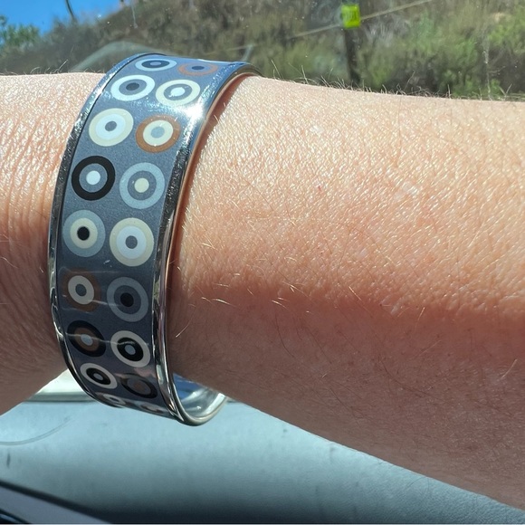 Bracelet- Original HERMES. Stylish Gray Patterned.